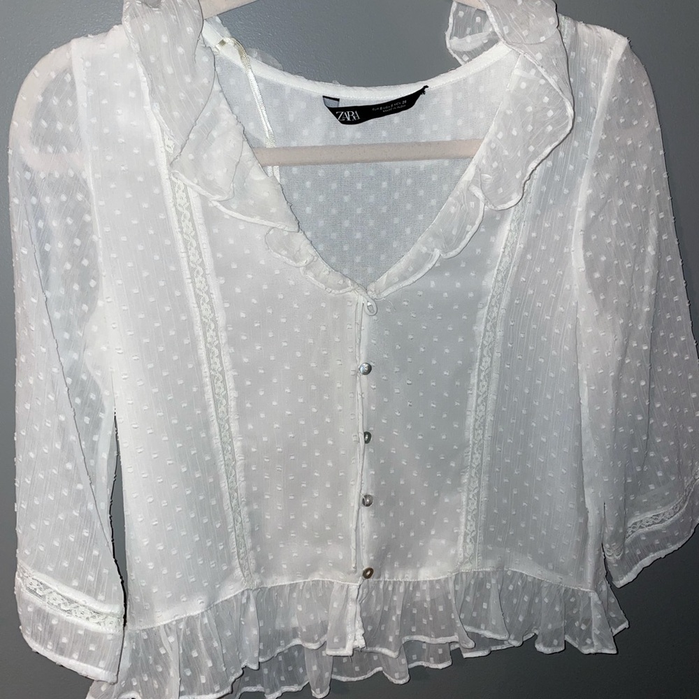 White blouse from Zara in size small